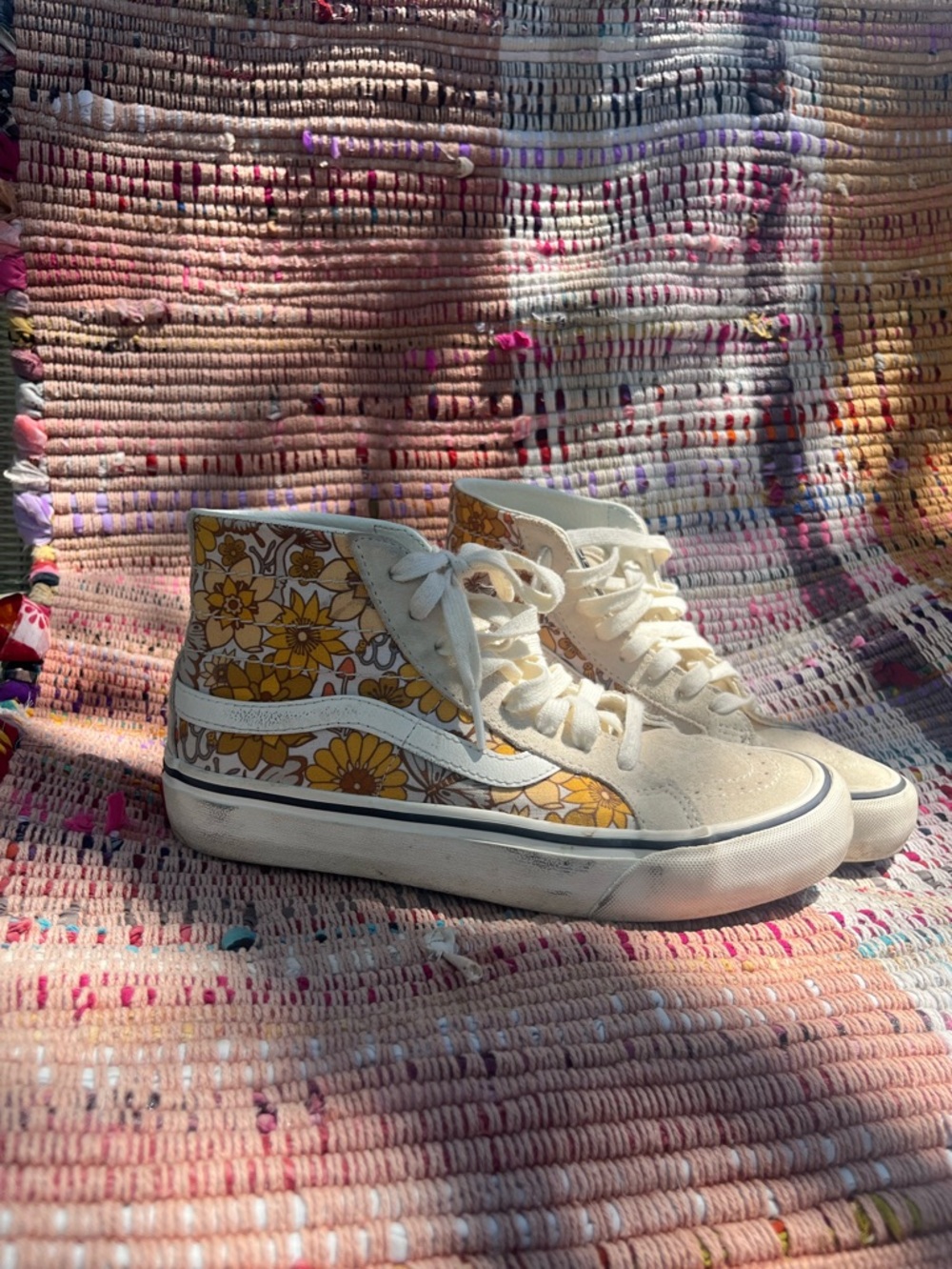 70s floral print hi-top vans